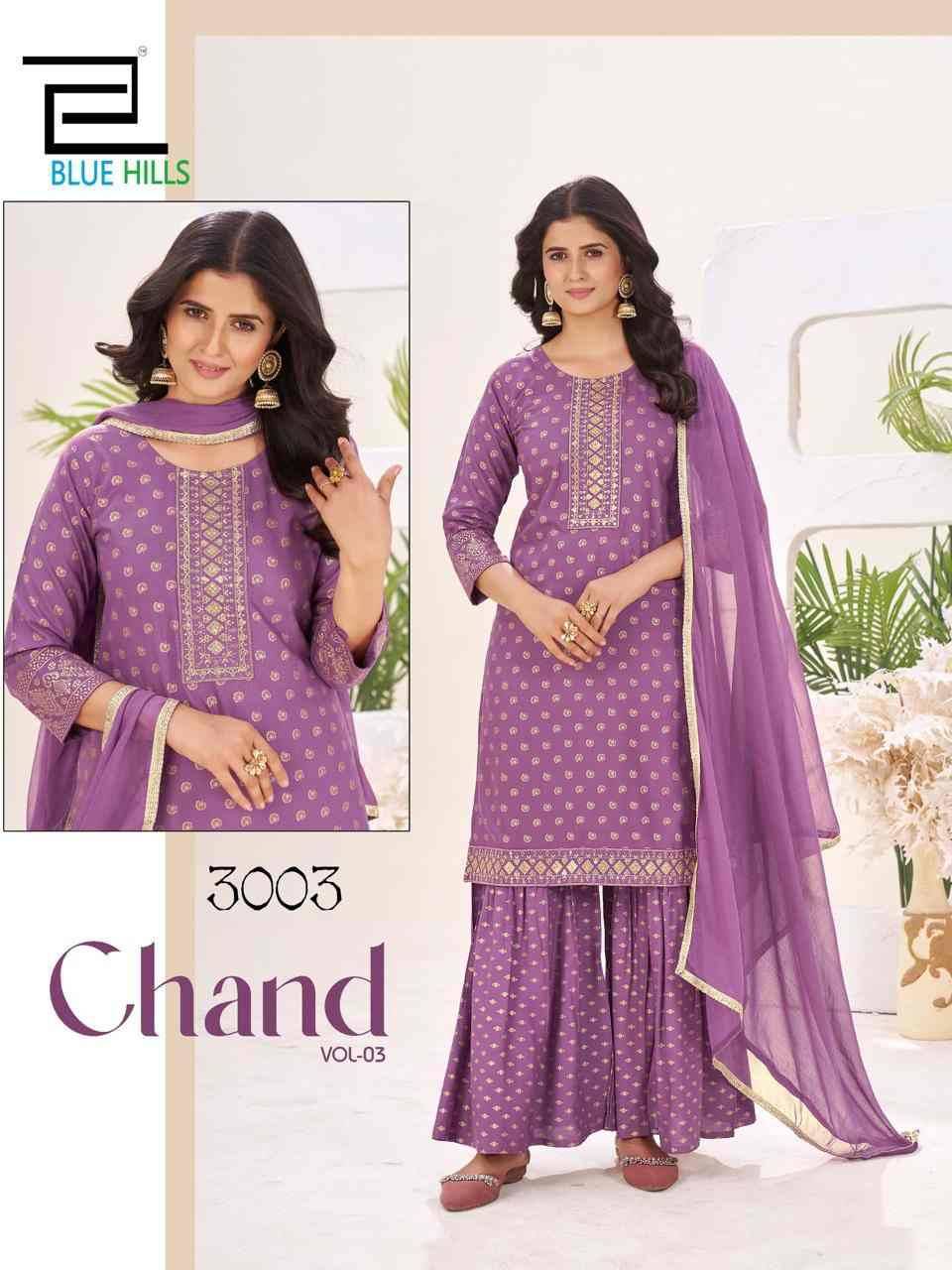 Chand Vol-3 By Blue Hills Beautiful Festive Suits Colorful Stylish Fancy Casual Wear & Ethnic Wear Rayon Foil Dresses At Wholesale Price