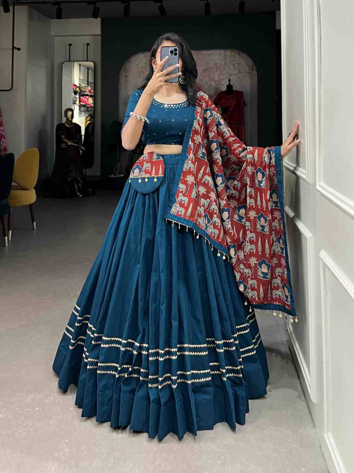 Pc-08 By Fashid Wholesale 01 To 04 Series Wear Collection Beautiful Stylish Colorful Fancy Party Wear & Occasional Wear Rayon Cotton Lehengas At Wholesale Price