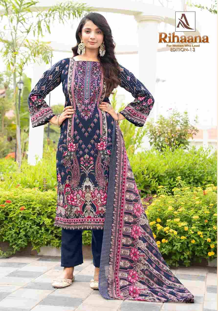 Rihaana Vol-13 By Alok Suit 2520-20-01 To 2520-20-08 Series Beautiful Festive Suits Stylish Fancy Colorful Casual Wear & Ethnic Wear Pure Cambric Cotton Print Dresses At Wholesale Price