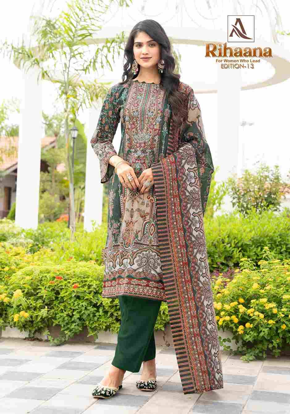 Rihaana Vol-13 By Alok Suit 2520-20-01 To 2520-20-08 Series Beautiful Festive Suits Stylish Fancy Colorful Casual Wear & Ethnic Wear Pure Cambric Cotton Print Dresses At Wholesale Price