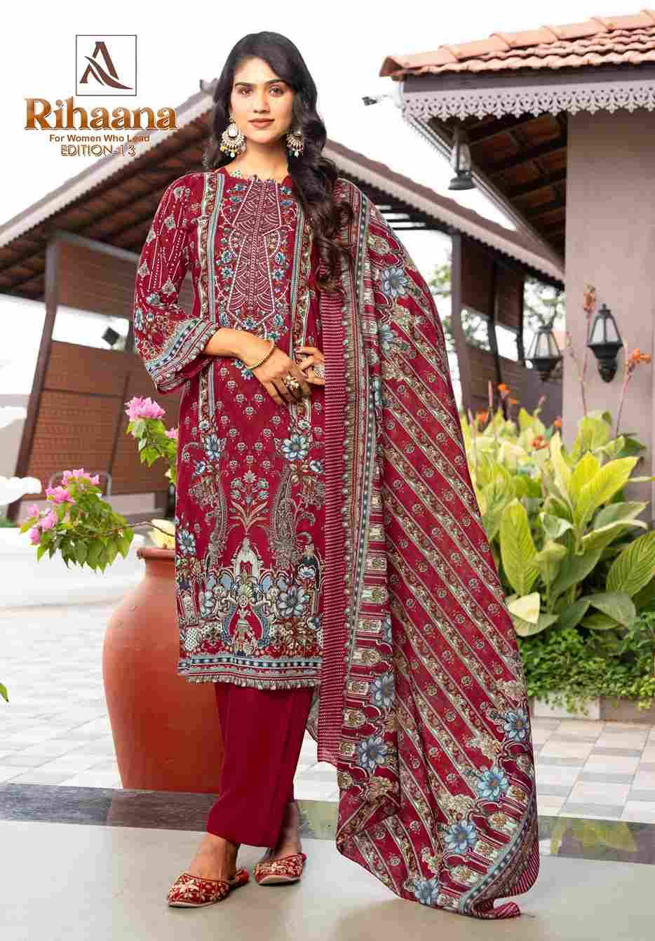 Rihaana Vol-13 By Alok Suit 2520-20-01 To 2520-20-08 Series Beautiful Festive Suits Stylish Fancy Colorful Casual Wear & Ethnic Wear Pure Cambric Cotton Print Dresses At Wholesale Price