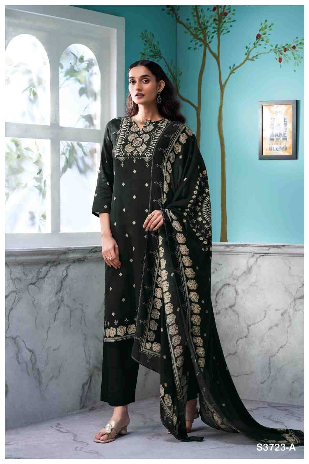 Violetta-3723 By Ganga Fashion 3723-A To 3723-D Series Beautiful Festive Suits Colorful Stylish Fancy Casual Wear & Ethnic Wear Pure Cotton Satin Dresses At Wholesale Price