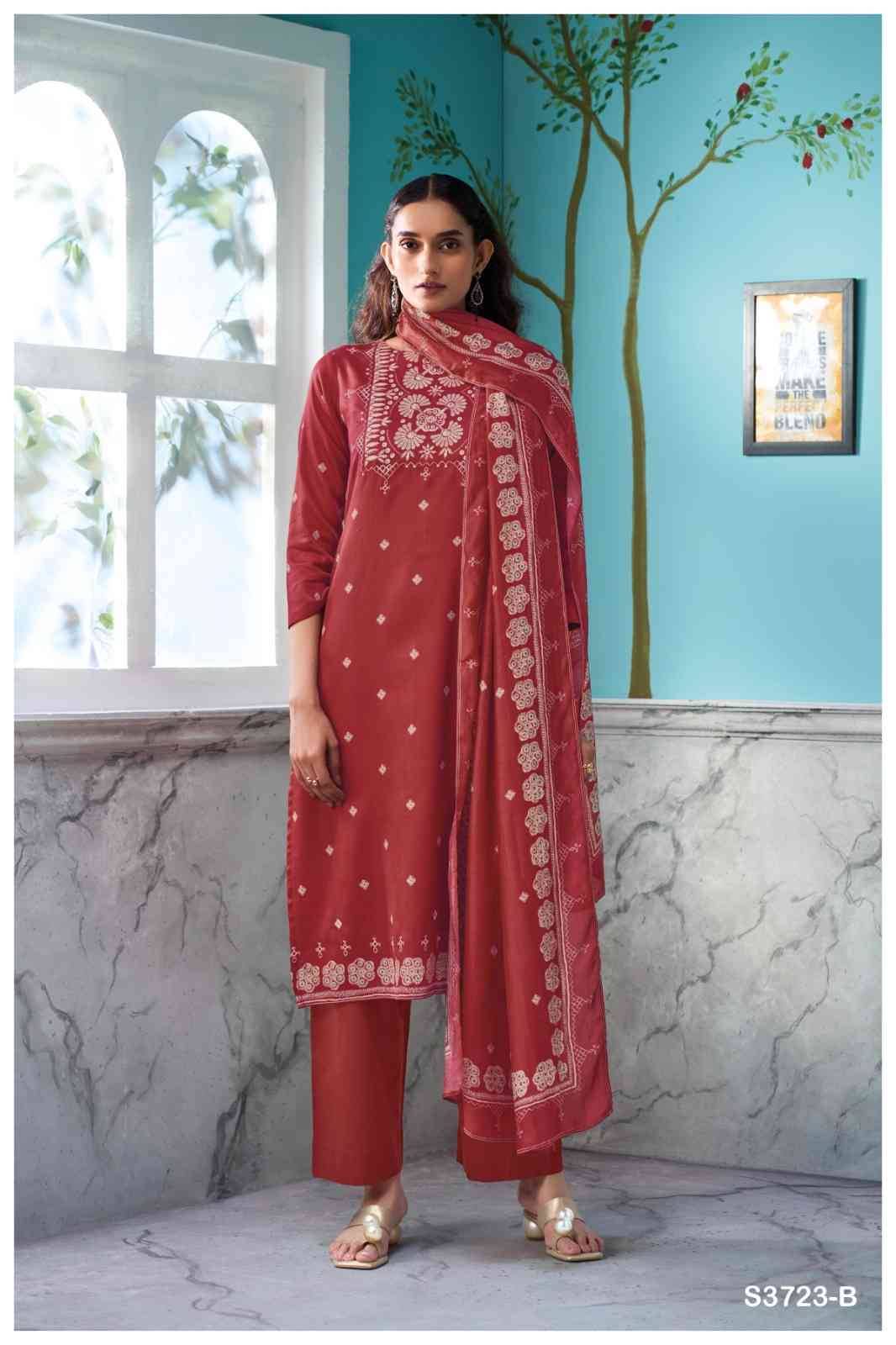 Violetta-3723 By Ganga Fashion 3723-A To 3723-D Series Beautiful Festive Suits Colorful Stylish Fancy Casual Wear & Ethnic Wear Pure Cotton Satin Dresses At Wholesale Price