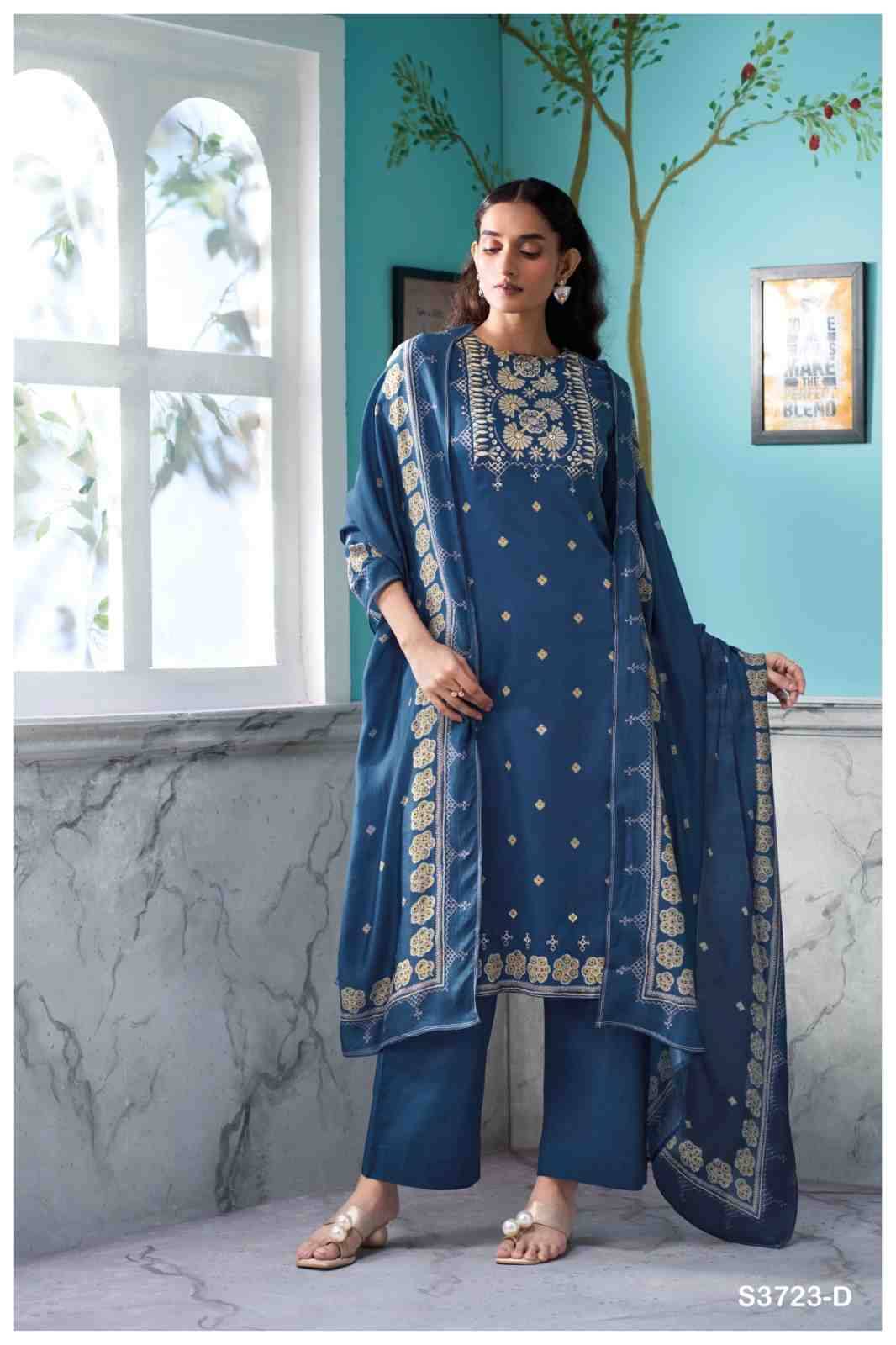 Violetta-3723 By Ganga Fashion 3723-A To 3723-D Series Beautiful Festive Suits Colorful Stylish Fancy Casual Wear & Ethnic Wear Pure Cotton Satin Dresses At Wholesale Price
