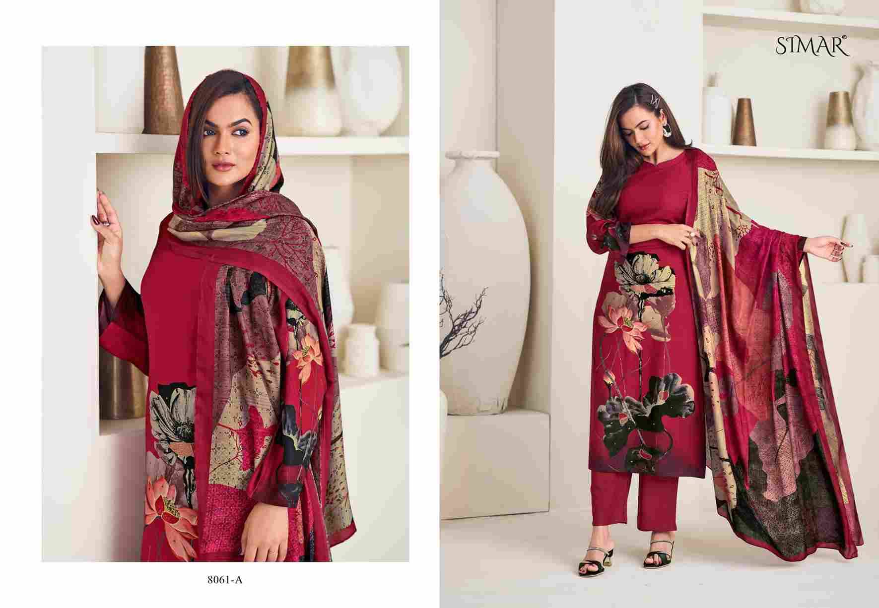 Treasure By Simar 8061-A To 8061-D Series Designer Festive Suits Beautiful Stylish Fancy Colorful Party Wear & Occasional Wear Pure Viscose Muslin Dresses At Wholesale Price