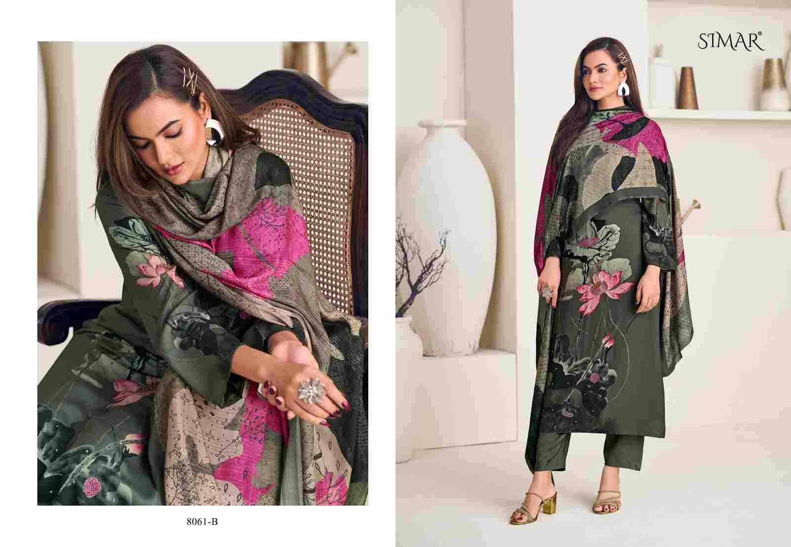 Treasure By Simar 8061-A To 8061-D Series Designer Festive Suits Beautiful Stylish Fancy Colorful Party Wear & Occasional Wear Pure Viscose Muslin Dresses At Wholesale Price
