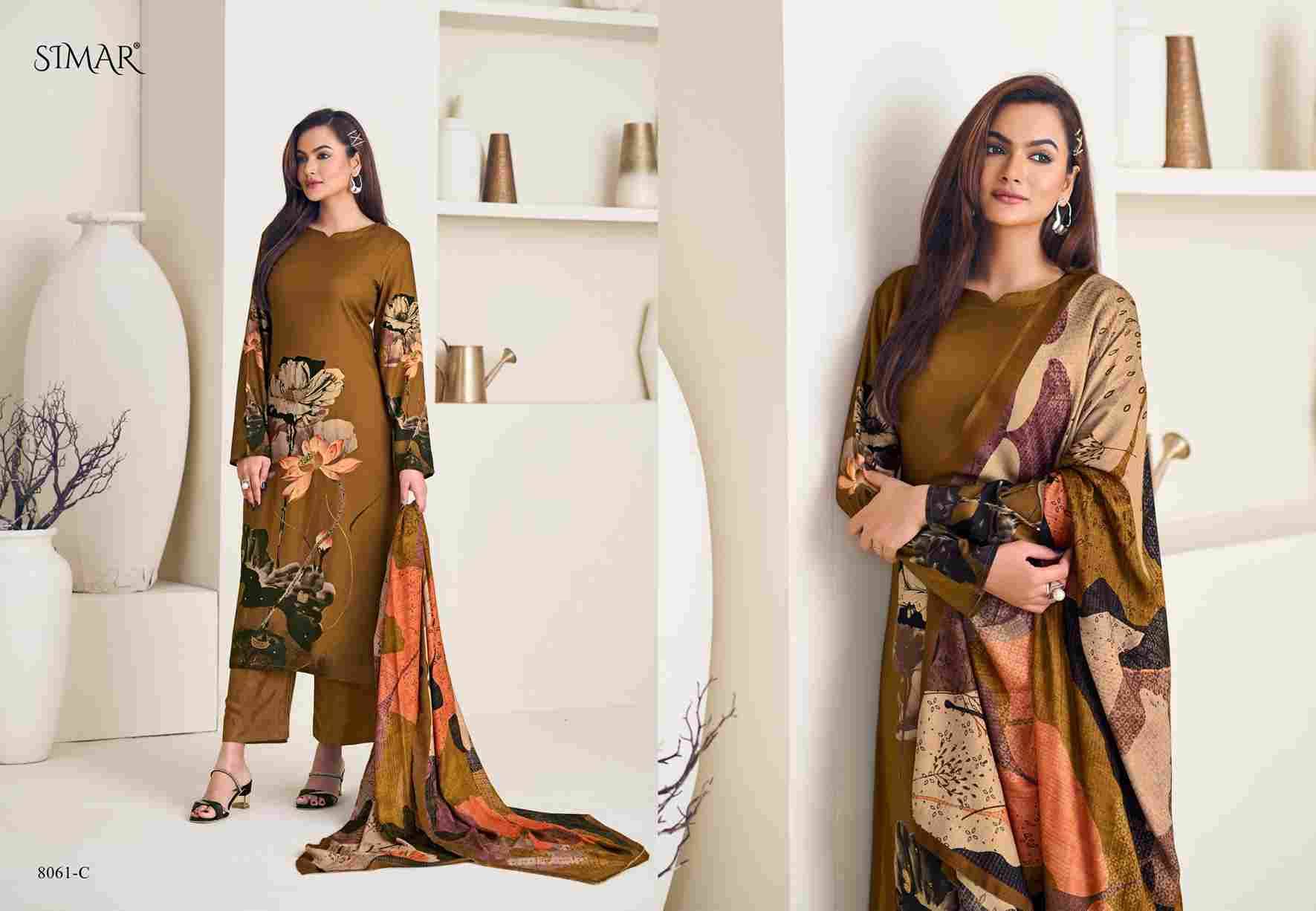Treasure By Simar 8061-A To 8061-D Series Designer Festive Suits Beautiful Stylish Fancy Colorful Party Wear & Occasional Wear Pure Viscose Muslin Dresses At Wholesale Price