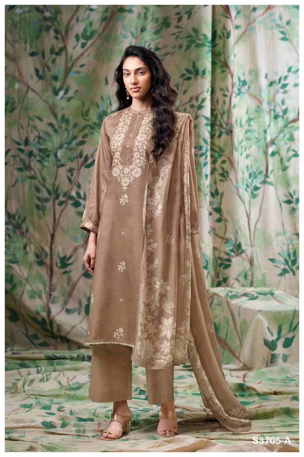 Giselle-3705 By Ganga Fashion 3705-A To 3705-D Series Beautiful Festive Suits Colorful Stylish Fancy Casual Wear & Ethnic Wear Pure Cotton Satin Dresses At Wholesale Price