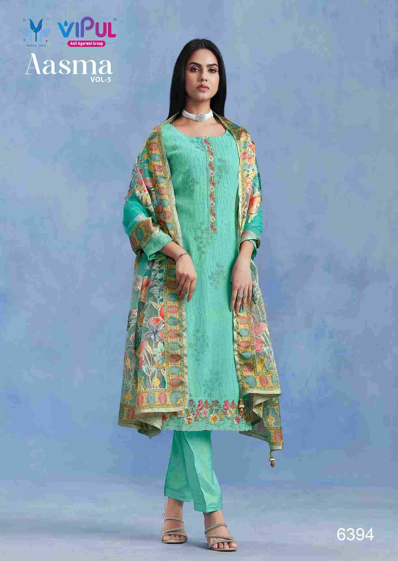 Aasma Vol-5 By Vipul Fashion 6391 To 6396 Series Beautiful Festive Suits Colorful Stylish Fancy Casual Wear & Ethnic Wear Catonic Dresses At Wholesale Price