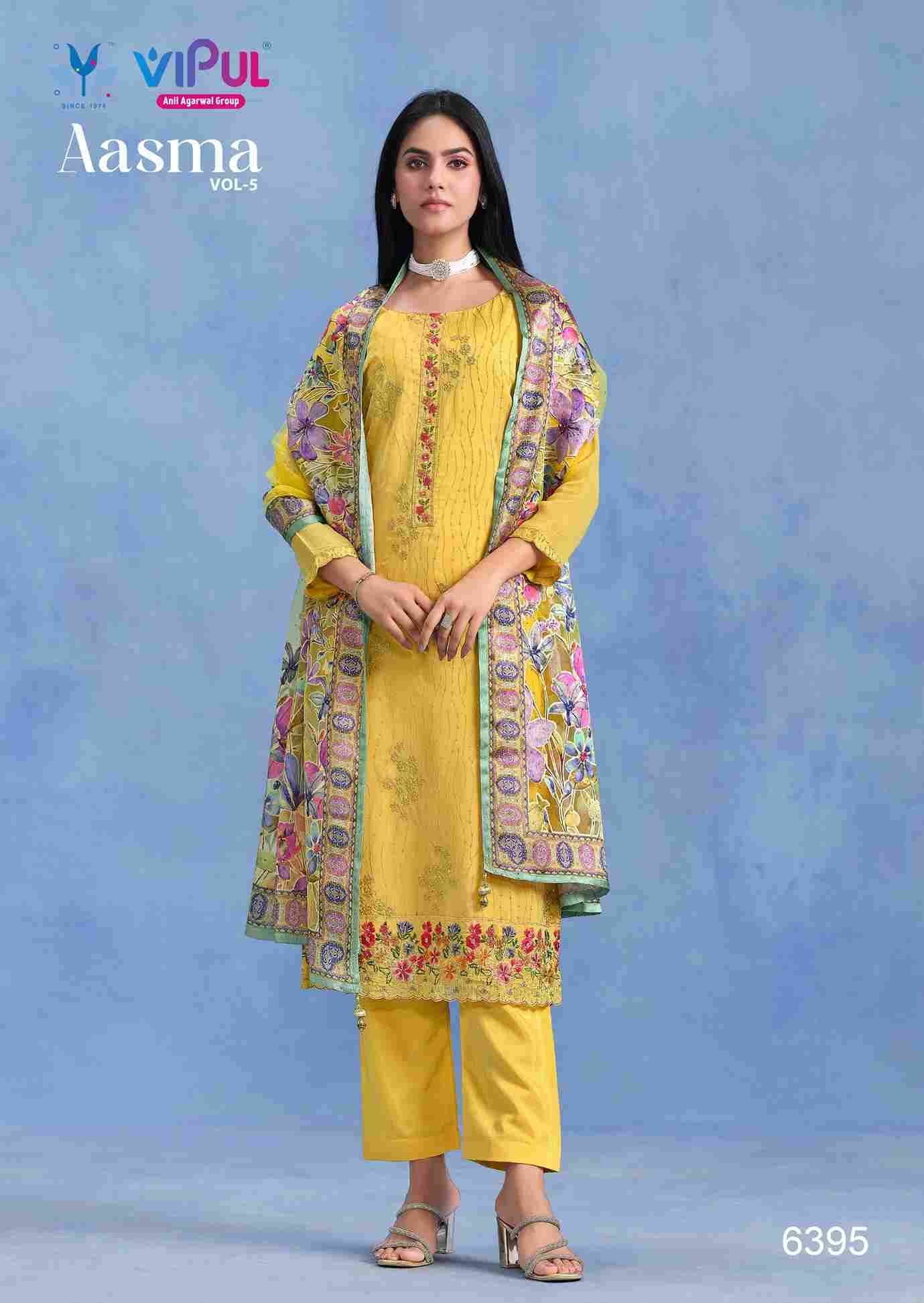 Aasma Vol-5 By Vipul Fashion 6391 To 6396 Series Beautiful Festive Suits Colorful Stylish Fancy Casual Wear & Ethnic Wear Catonic Dresses At Wholesale Price