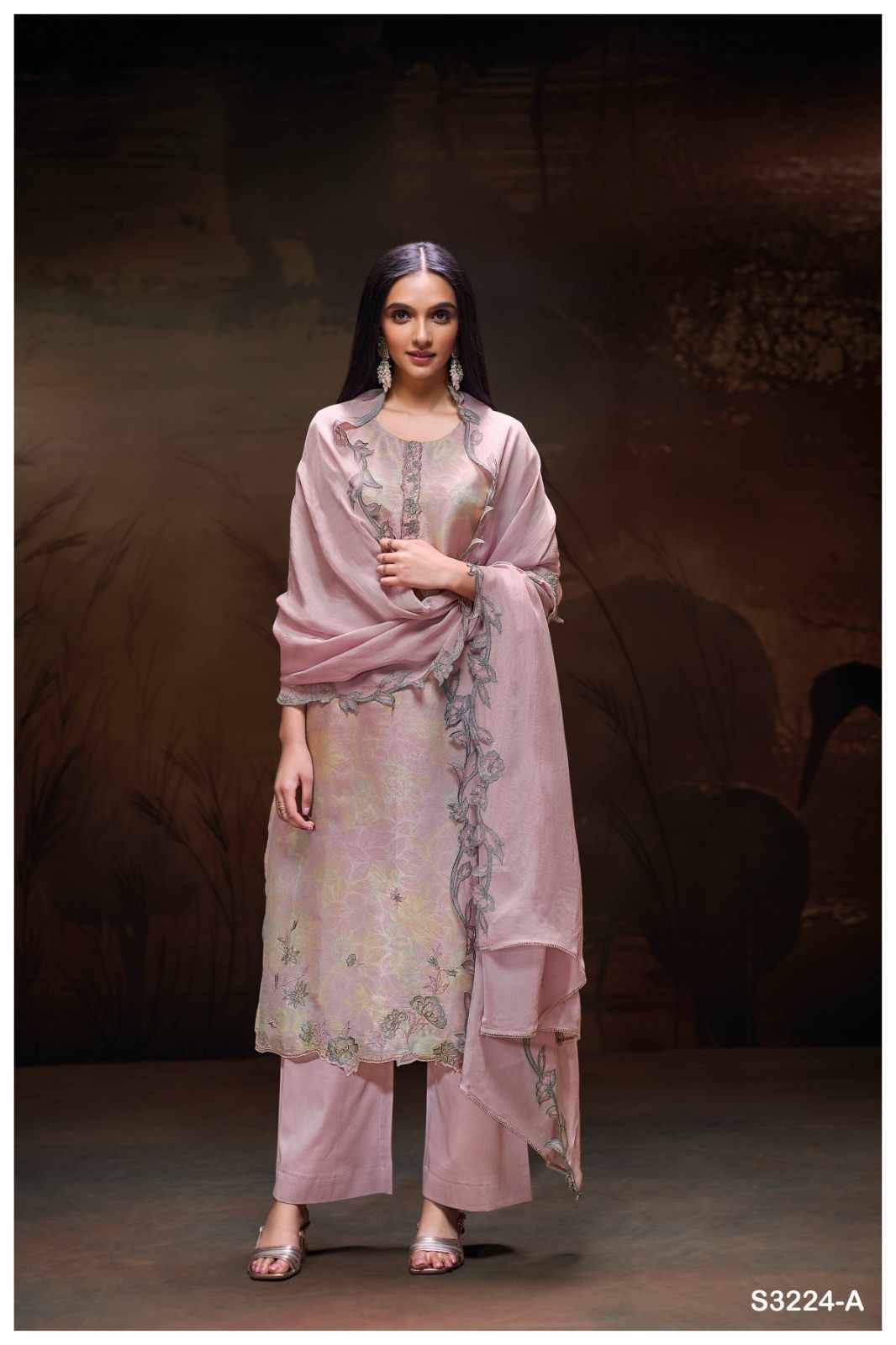 Paris-3224 By Ganga Fashion 3224-A To 3224-B Series Beautiful Festive Suits Colorful Stylish Fancy Casual Wear & Ethnic Wear Pure Bemberg Silk Dresses At Wholesale Price