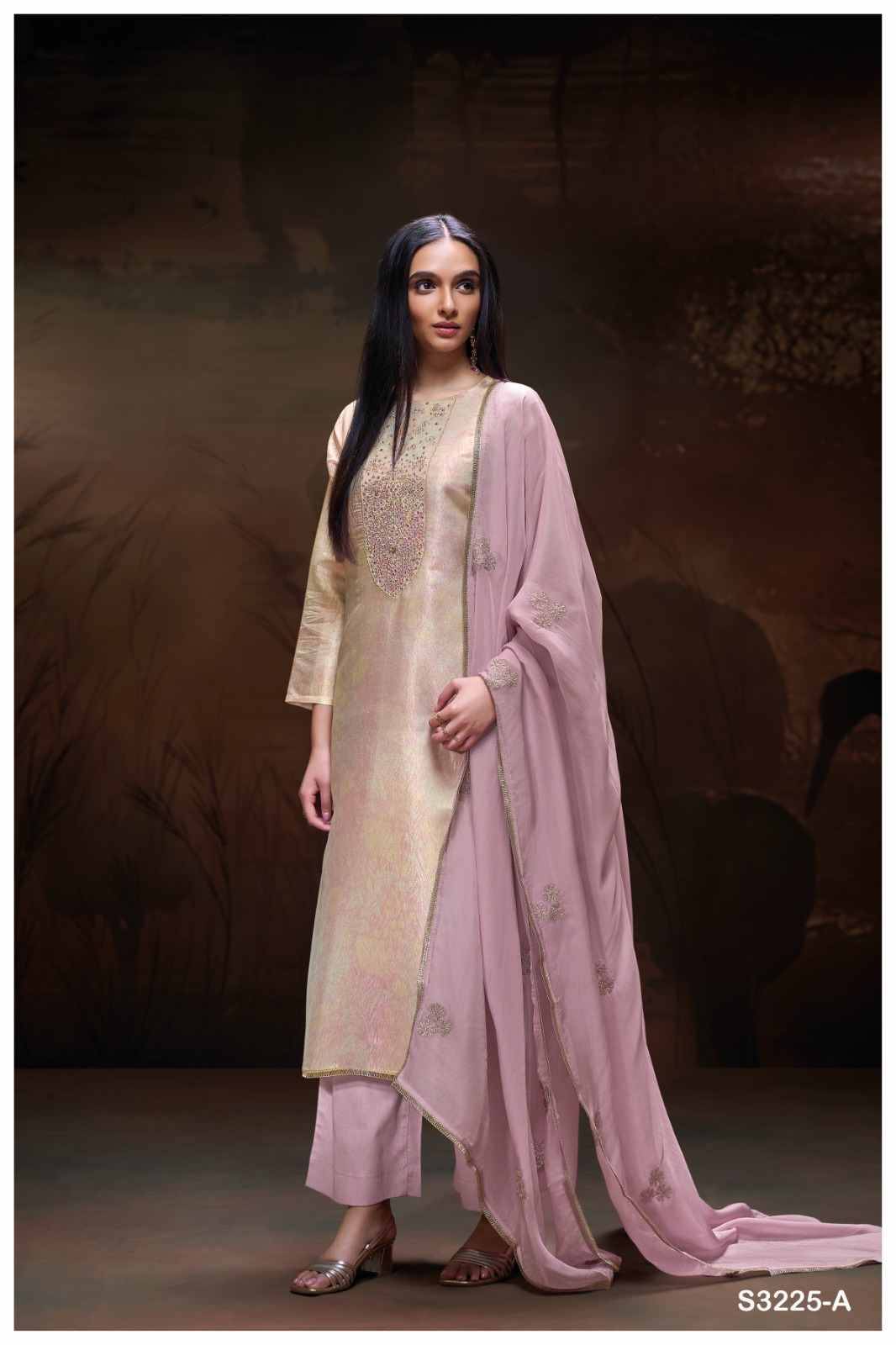 Onsa-3225 By Ganga Fashion 3225-A To 3225-B Series Beautiful Festive Suits Colorful Stylish Fancy Casual Wear & Ethnic Wear Pure Bemberg Silk Dresses At Wholesale Price