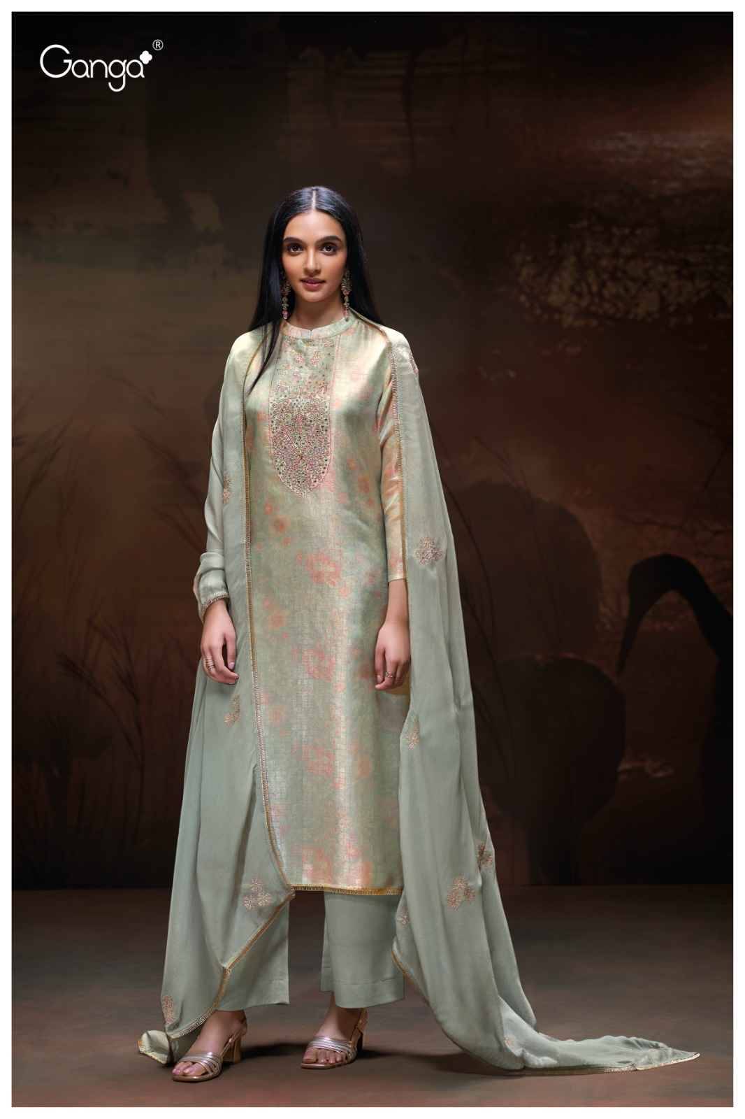 Onsa-3225 By Ganga Fashion 3225-A To 3225-B Series Beautiful Festive Suits Colorful Stylish Fancy Casual Wear & Ethnic Wear Pure Bemberg Silk Dresses At Wholesale Price