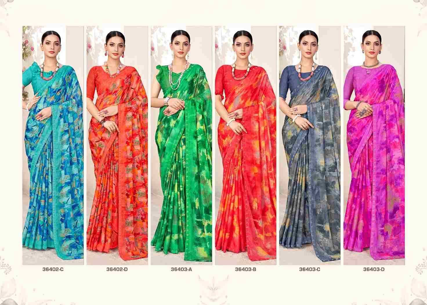 Vanilla Vol-13 By Ruchi Sarees 38401-A To 38403-D Series Indian Traditional Wear Collection Beautiful Stylish Fancy Colorful Party Wear & Occasional Wear Chiffon Sarees At Wholesale Price