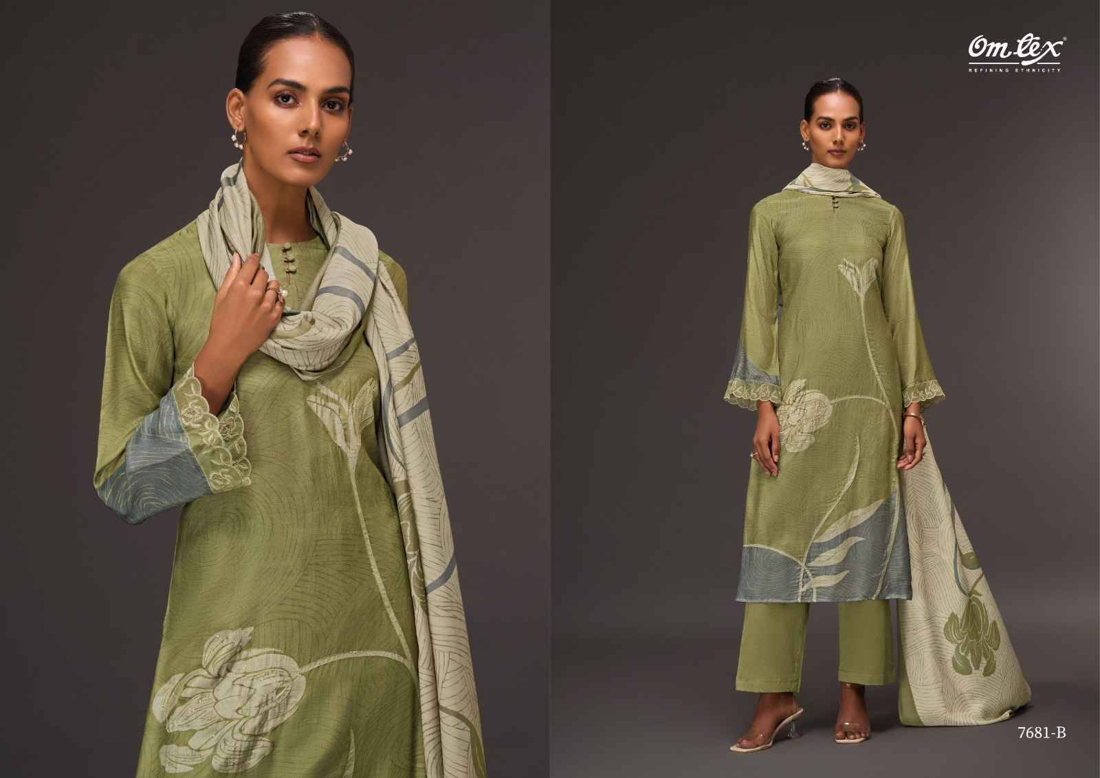 Modern Edge By Om Tex 7681-A To 7681-D Series Beautiful Suits Stylish Fancy Colorful Party Wear & Ethnic Wear Silk Dresses At Wholesale Price