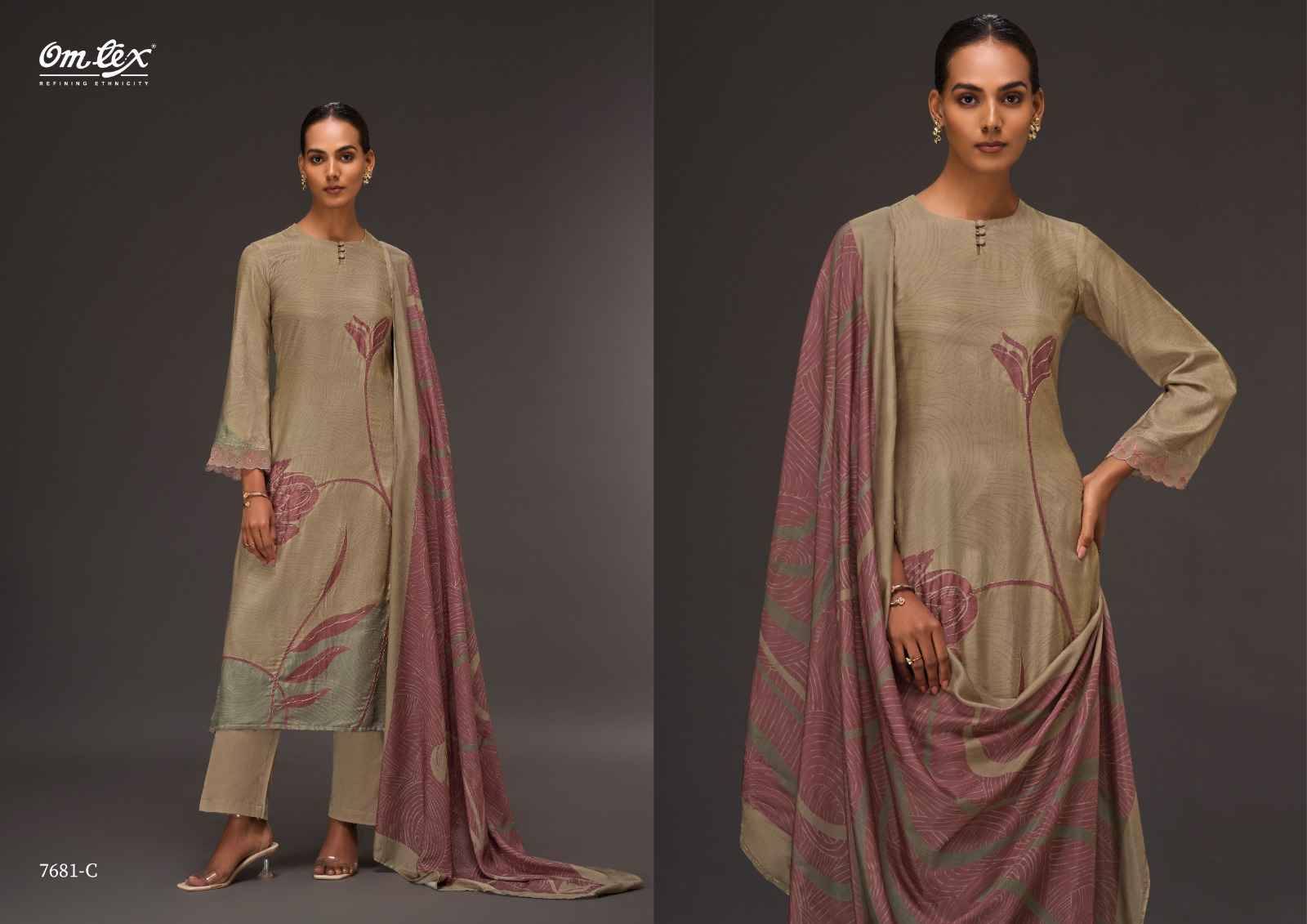 Modern Edge By Om Tex 7681-A To 7681-D Series Beautiful Suits Stylish Fancy Colorful Party Wear & Ethnic Wear Silk Dresses At Wholesale Price