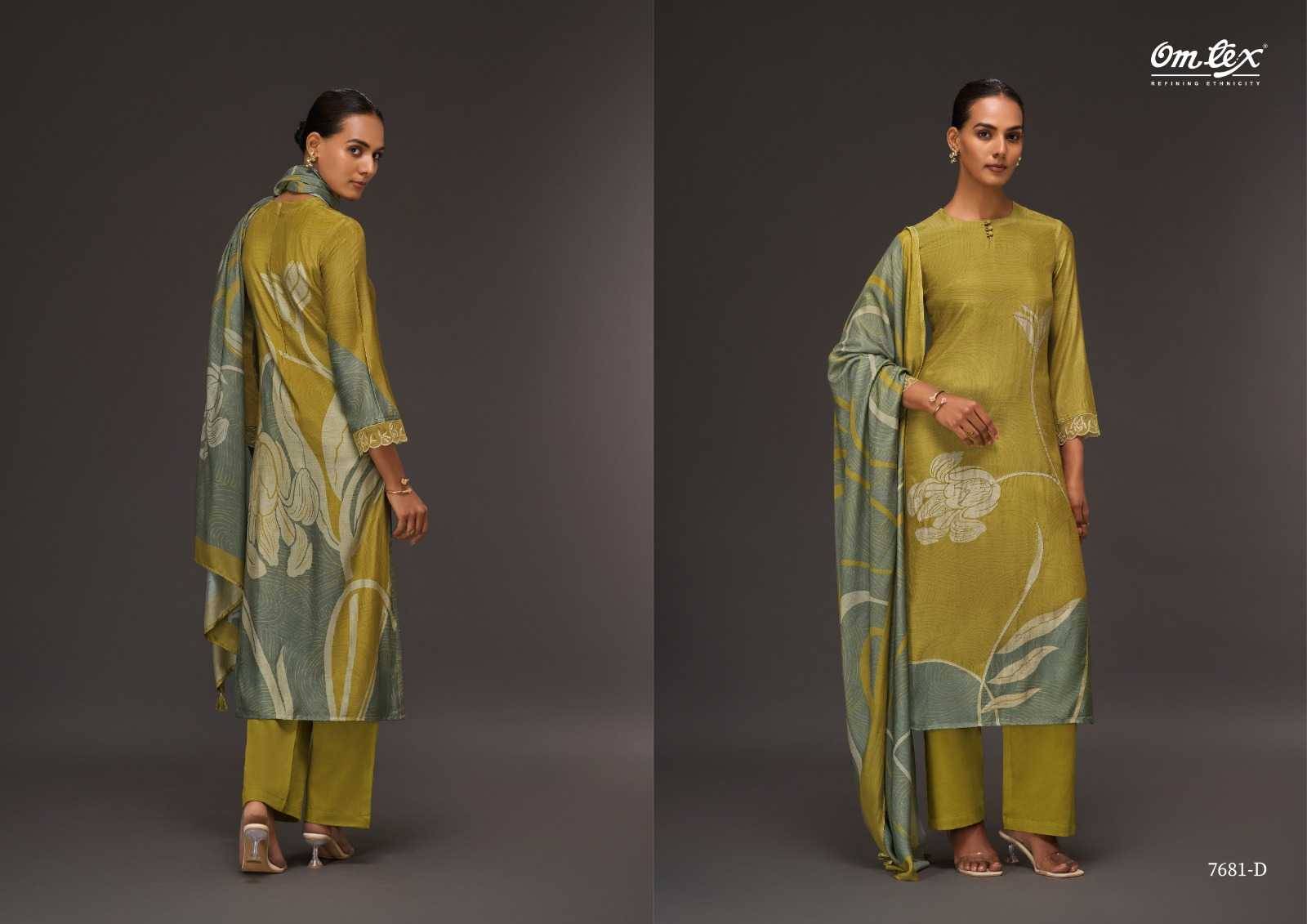 Modern Edge By Om Tex 7681-A To 7681-D Series Beautiful Suits Stylish Fancy Colorful Party Wear & Ethnic Wear Silk Dresses At Wholesale Price