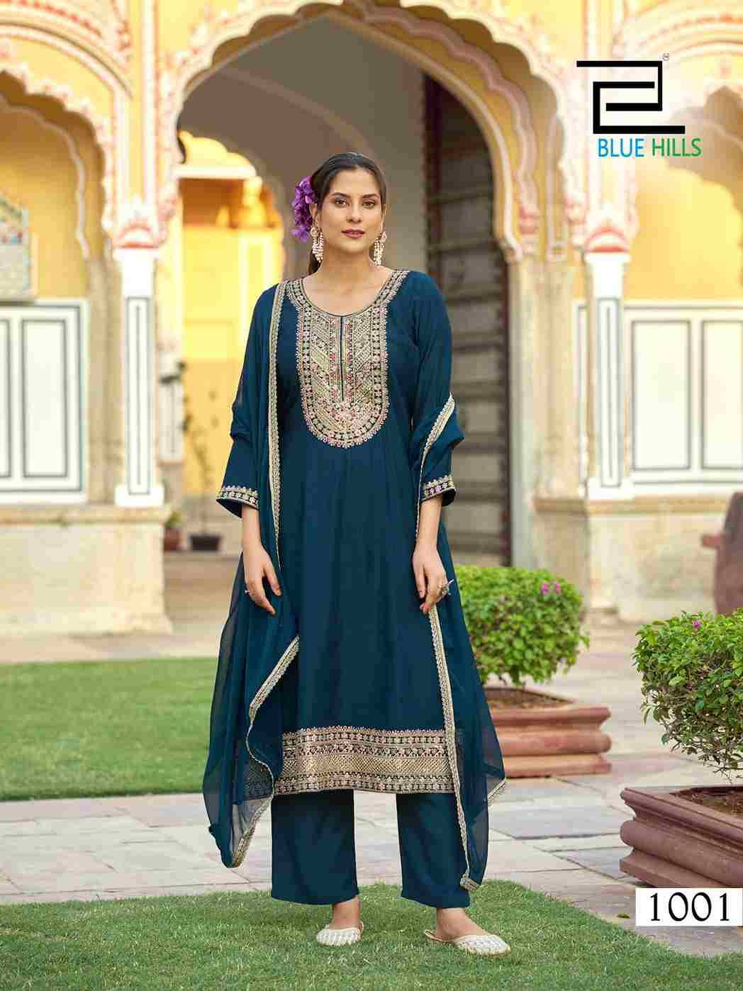 Mumtaz By Blue Hills 1001 To 1004 Series Beautiful Festive Suits Colorful Stylish Fancy Casual Wear & Ethnic Wear Heavy Rayon Dresses At Wholesale Price
