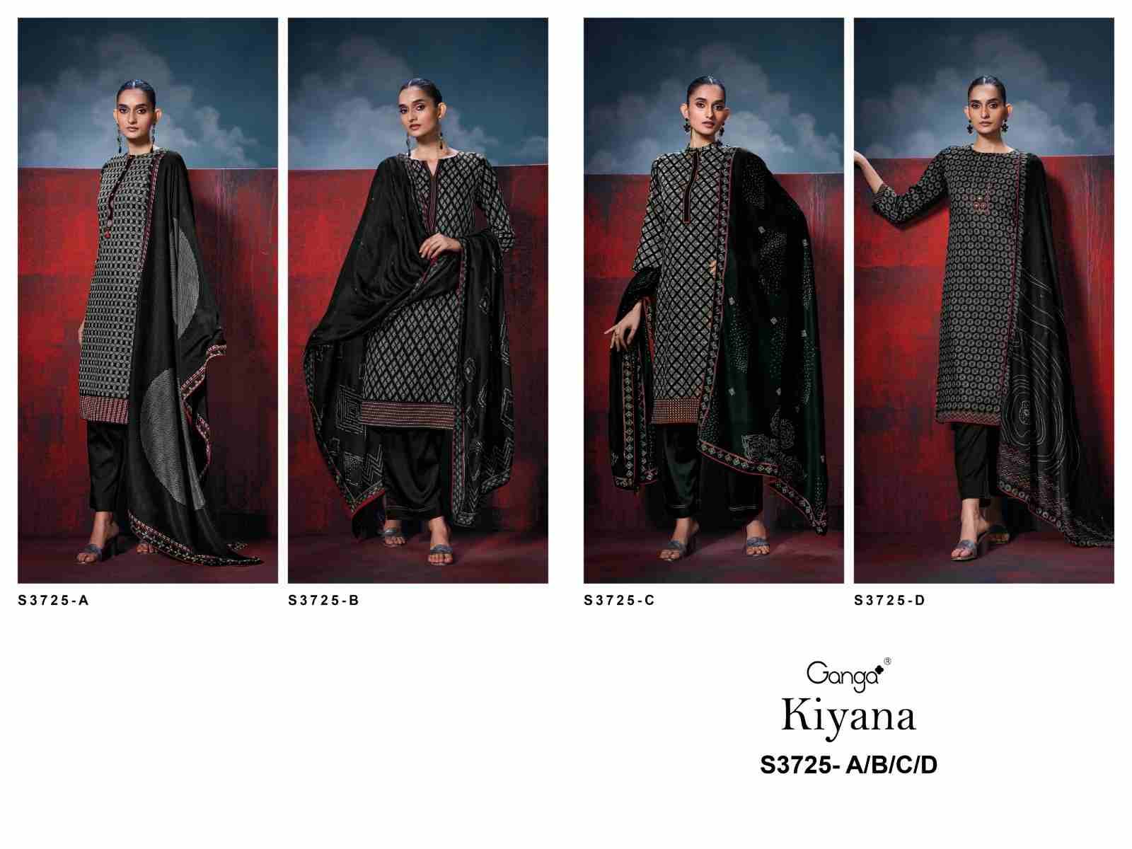 Kiyana-3725 By Ganga Fashion 3725-A To 3725-D Series Beautiful Festive Suits Colorful Stylish Fancy Casual Wear & Ethnic Wear Pure Cotton Satin Dresses At Wholesale Price