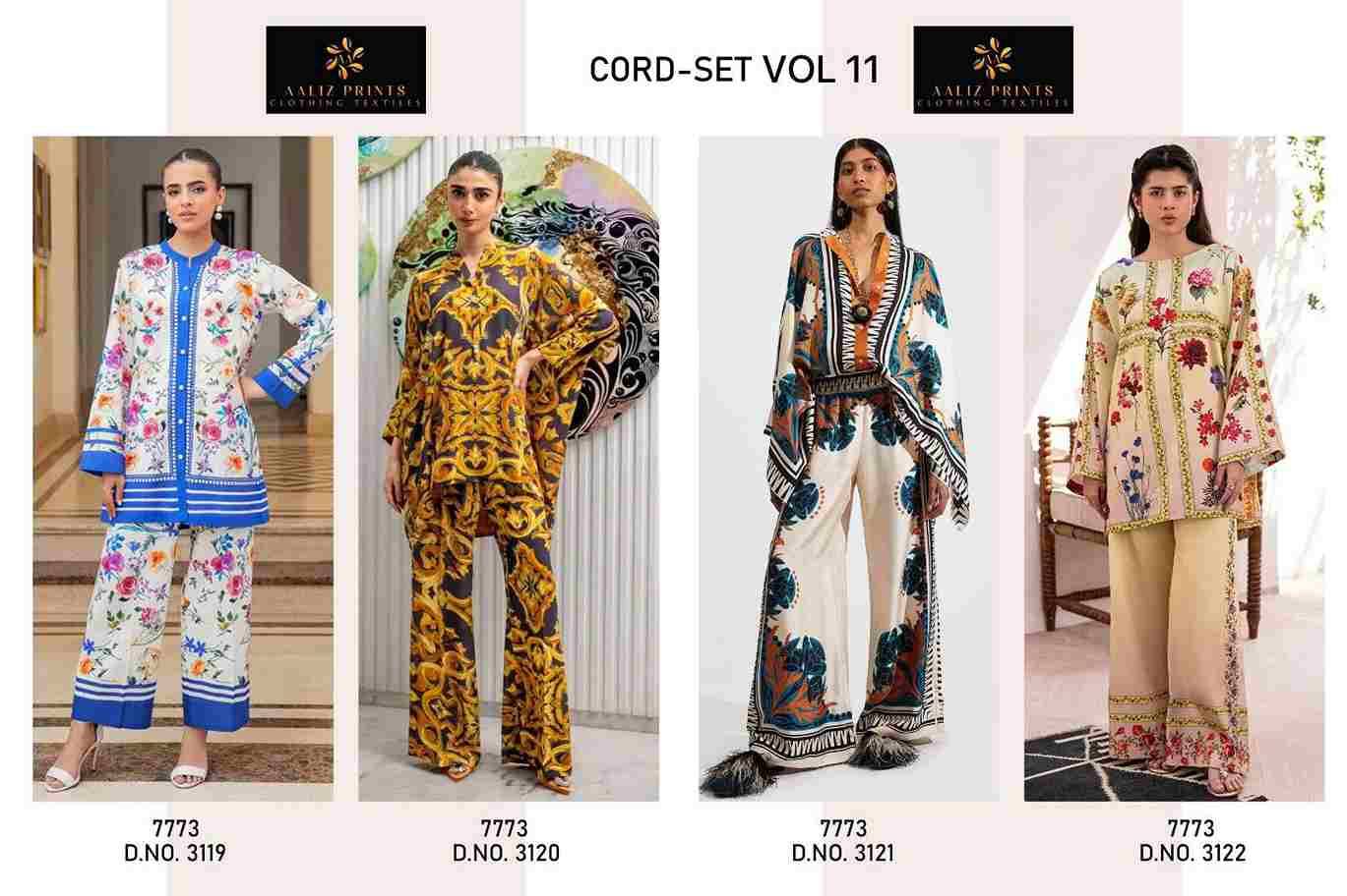 Cord Set Vol-11 By Aaliz Prints 3119 To 3122 Series Designer Stylish Fancy Colorful Beautiful Party Wear & Ethnic Wear Collection Lawn Print Co-Ord At Wholesale Price