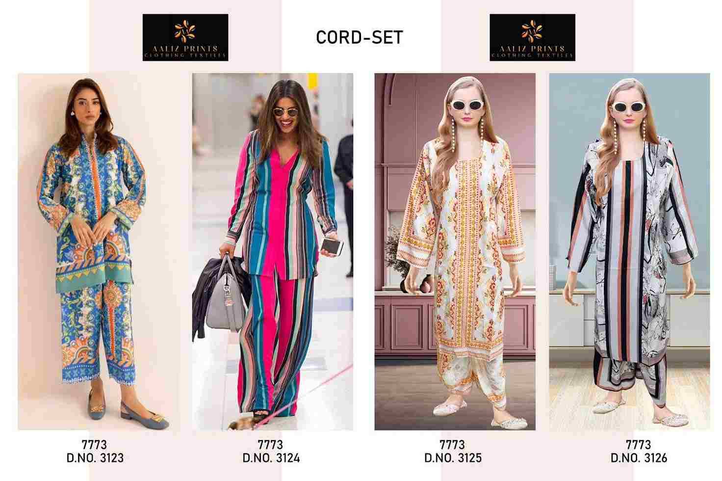 Cord Set Vol-12 By Aaliz Prints 3123 To 3126 Series Designer Stylish Fancy Colorful Beautiful Party Wear & Ethnic Wear Collection Lawn Print Co-Ord At Wholesale Price
