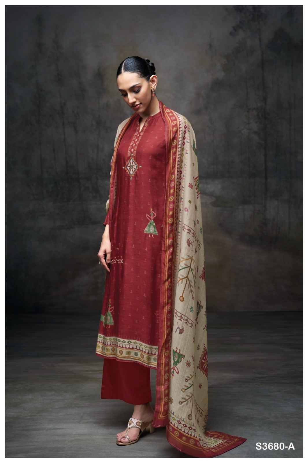 Jenna-3680 By Ganga Fashion 3680-A To 3680-D Series Beautiful Festive Suits Colorful Stylish Fancy Casual Wear & Ethnic Wear Pure Bemberg Silk Dresses At Wholesale Price