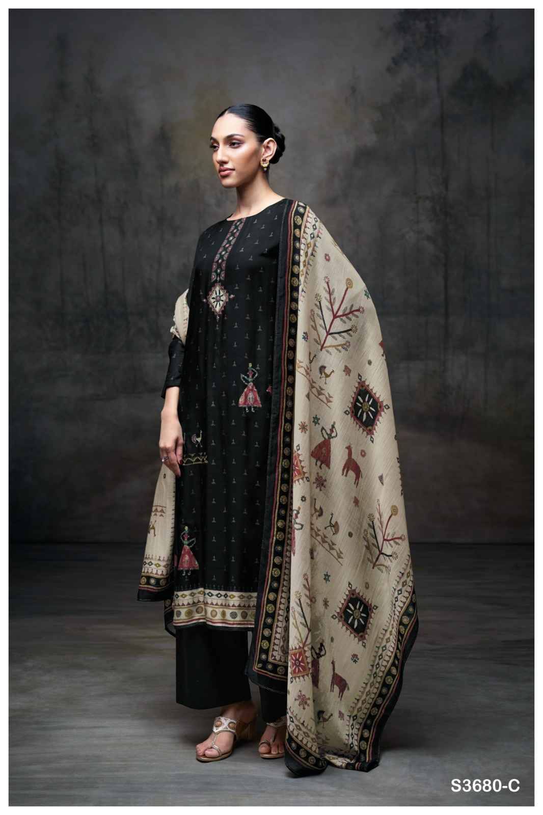 Jenna-3680 By Ganga Fashion 3680-A To 3680-D Series Beautiful Festive Suits Colorful Stylish Fancy Casual Wear & Ethnic Wear Pure Bemberg Silk Dresses At Wholesale Price