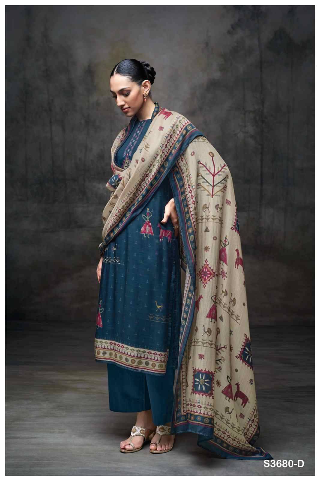 Jenna-3680 By Ganga Fashion 3680-A To 3680-D Series Beautiful Festive Suits Colorful Stylish Fancy Casual Wear & Ethnic Wear Pure Bemberg Silk Dresses At Wholesale Price