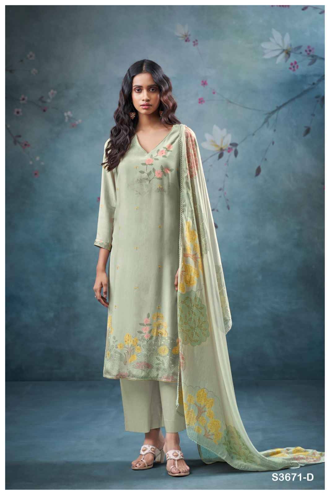 Sitara-3671 By Ganga Fashion 3671-A To 3671-D Series Beautiful Festive Suits Colorful Stylish Fancy Casual Wear & Ethnic Wear Pure Viscose Muslin Silk Dresses At Wholesale Price