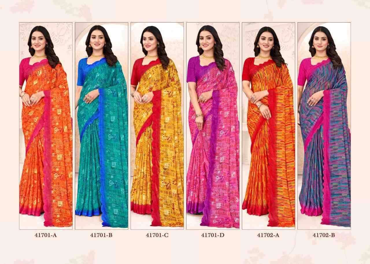 Savera Vol-12 By Ruchi Sarees 41701-A To 41703-D Series Indian Traditional Wear Collection Beautiful Stylish Fancy Colorful Party Wear & Occasional Wear Chiffon Sarees At Wholesale Price