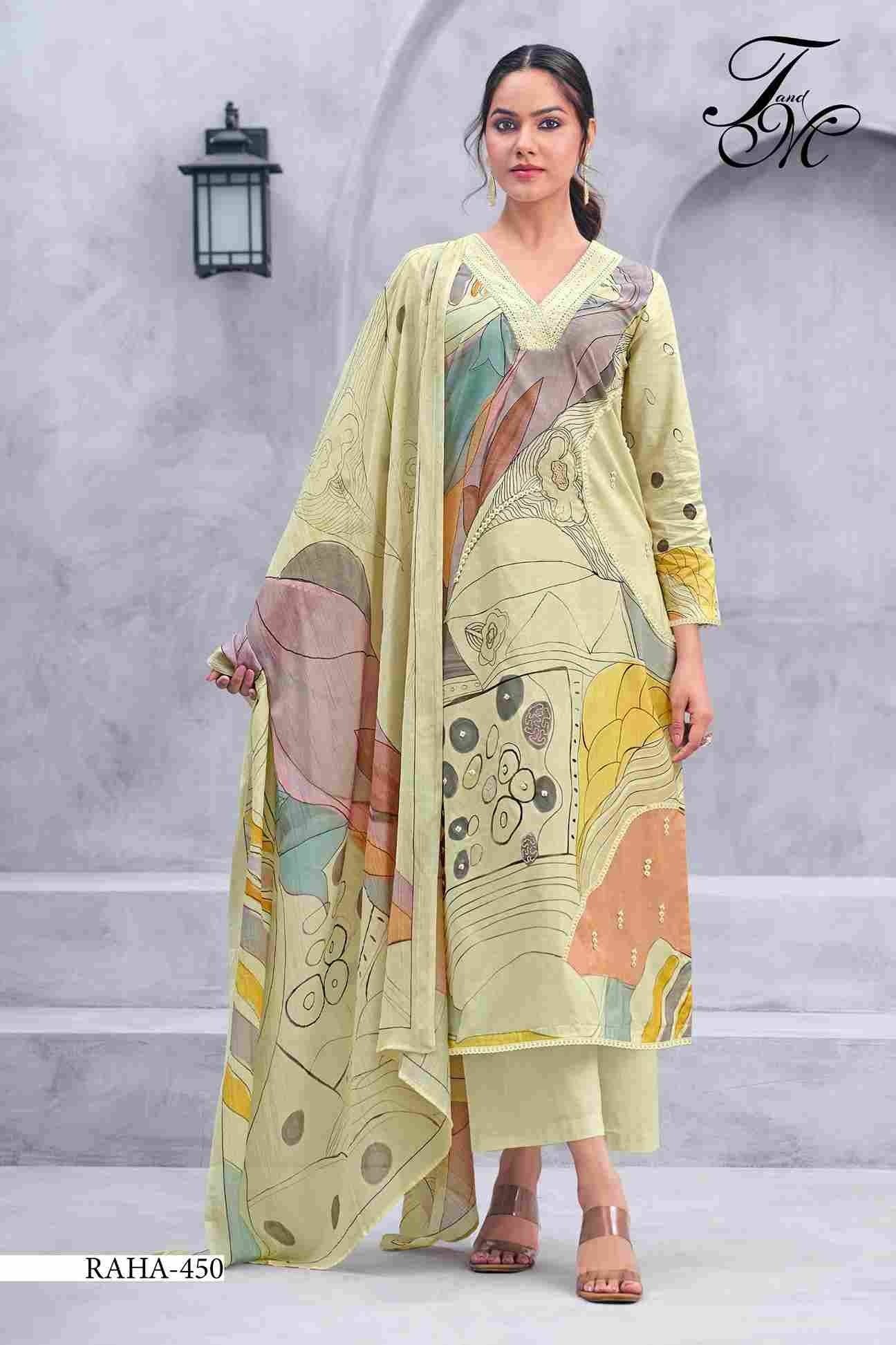 Raha By T And M Designer Studio Beautiful Festive Suits Colorful Stylish Fancy Casual Wear & Ethnic Wear Pure Lawn Cotton Dresses At Wholesale Price