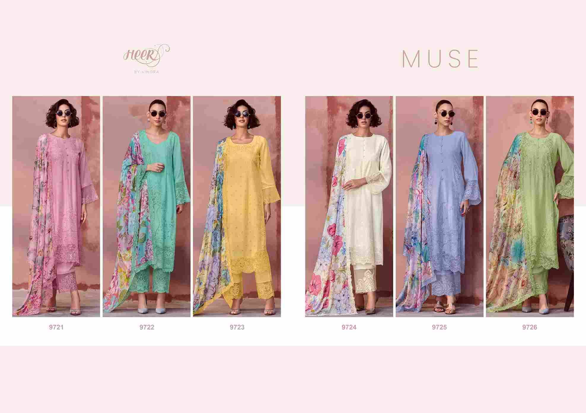 Muse By Kimora Fashion 9721 To 9726 Series Designer Festive Suits Collection Beautiful Stylish Fancy Colorful Party Wear & Occasional Wear Pure Muslin Dresses At Wholesale Price