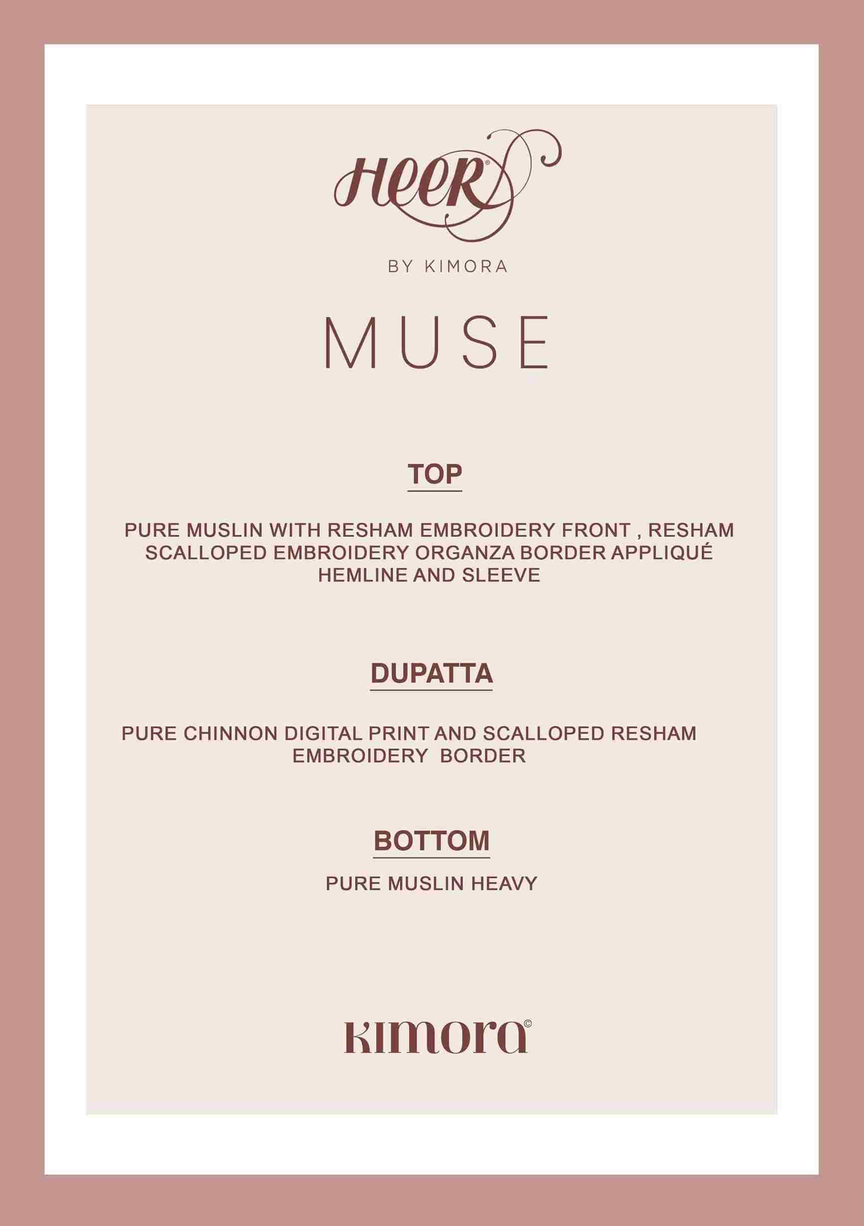 Muse By Kimora Fashion 9721 To 9726 Series Designer Festive Suits Collection Beautiful Stylish Fancy Colorful Party Wear & Occasional Wear Pure Muslin Dresses At Wholesale Price