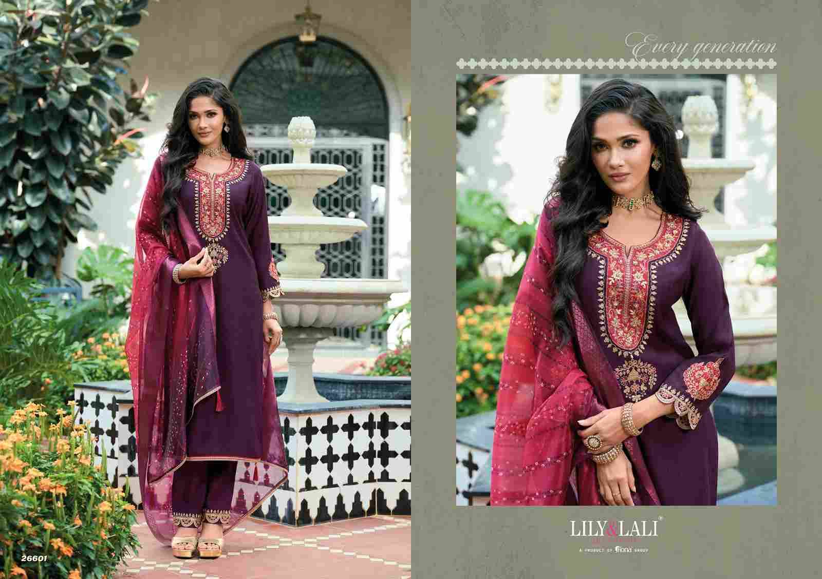 Sajawat By Lily And Lali 26601 To 26604 Series Beautiful Festive Suits Colorful Stylish Fancy Casual Wear & Ethnic Wear Viscose Embroidery Dresses At Wholesale Price