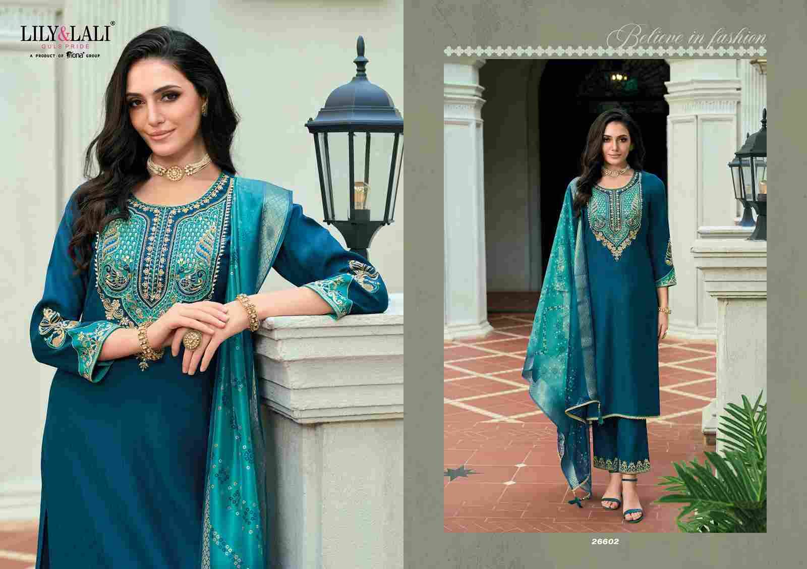 Sajawat By Lily And Lali 26601 To 26604 Series Beautiful Festive Suits Colorful Stylish Fancy Casual Wear & Ethnic Wear Viscose Embroidery Dresses At Wholesale Price
