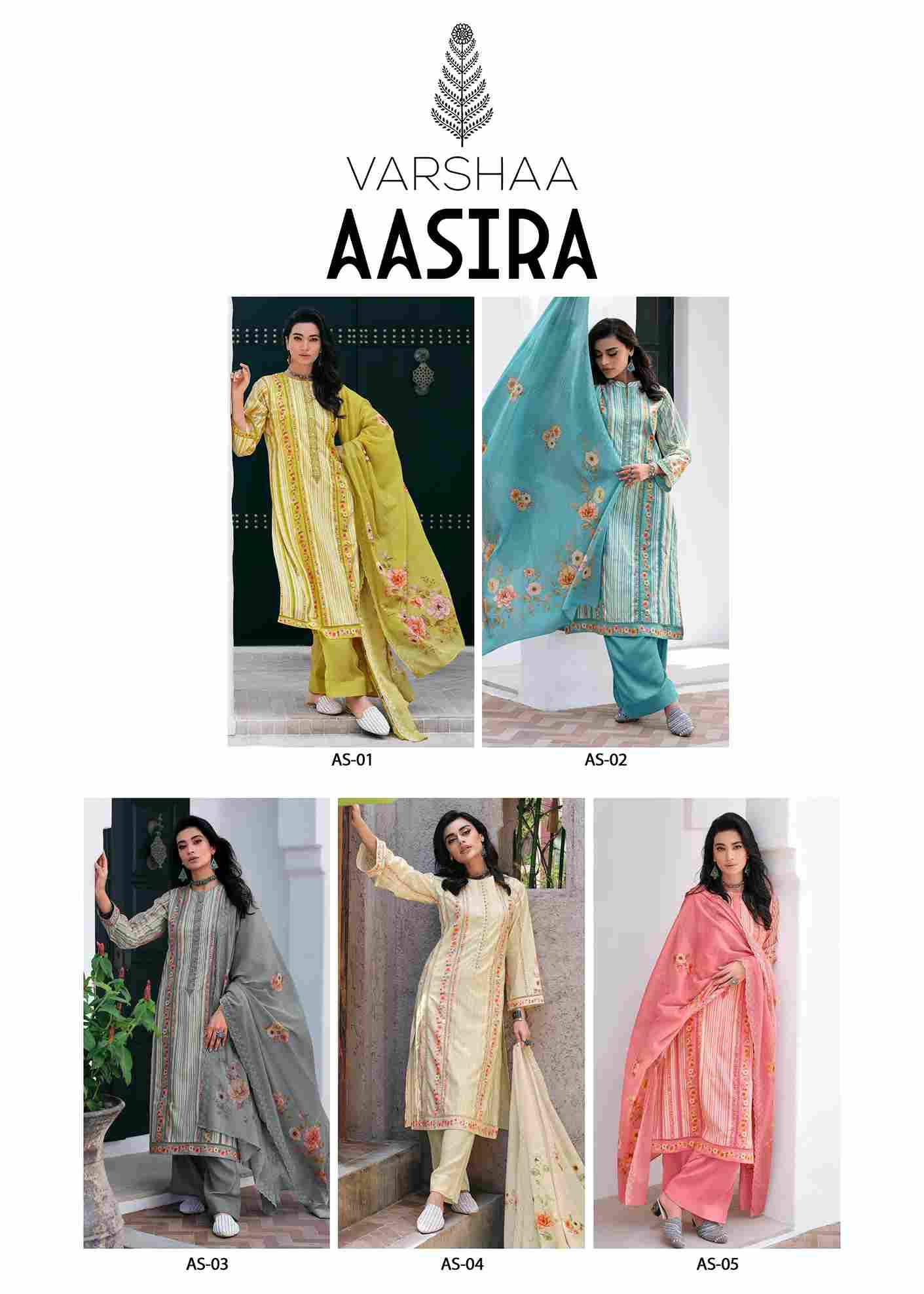 Aasira By Varshaa 01 To 05 Series Beautiful Festive Suits Colorful Stylish Fancy Casual Wear & Ethnic Wear Cotton Dresses At Wholesale Price