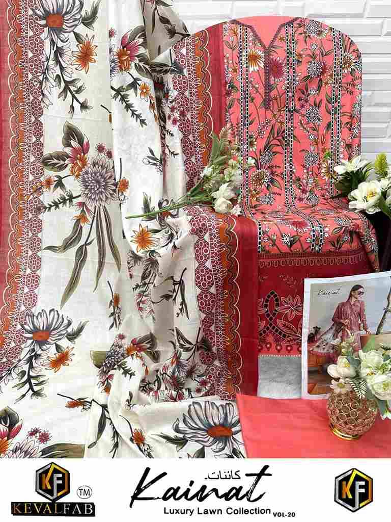Kainat Vol-20 By Keval Fab 20001 To 20006 Series Beautiful Suits Colorful Stylish Fancy Casual Wear & Ethnic Wear Pure Lawn Cotton Dresses At Wholesale Price