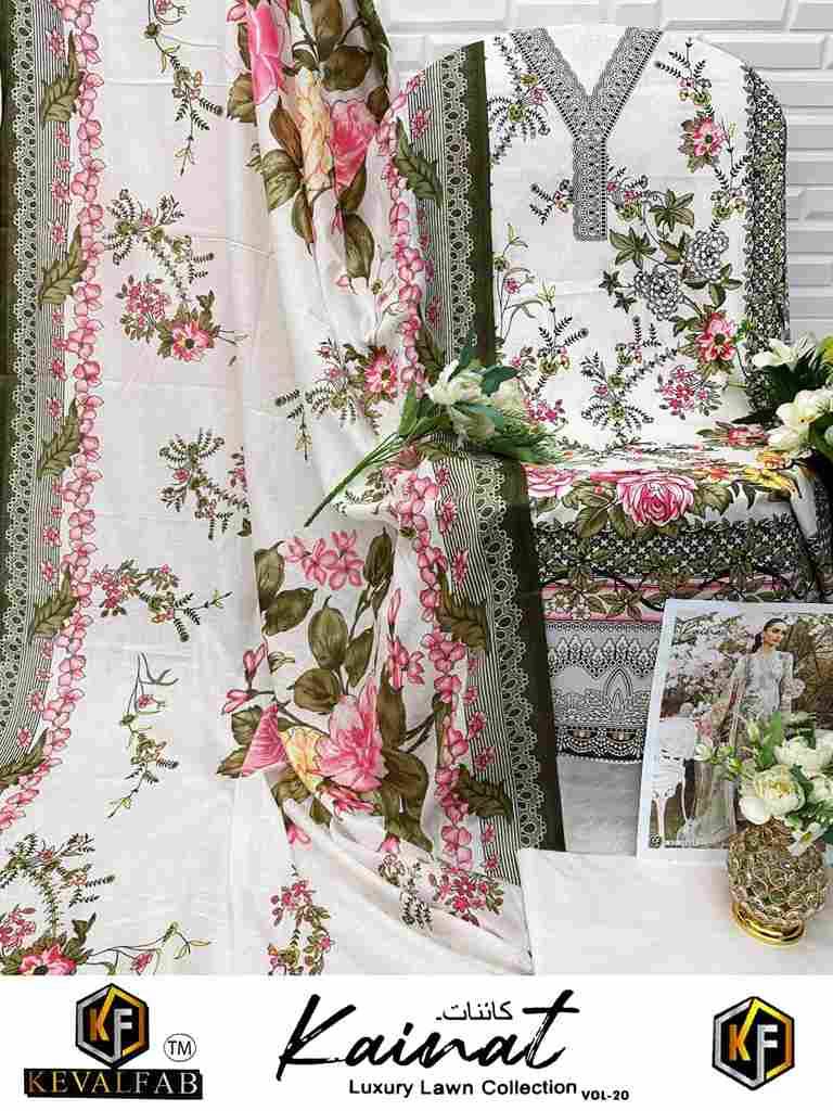 Kainat Vol-20 By Keval Fab 20001 To 20006 Series Beautiful Suits Colorful Stylish Fancy Casual Wear & Ethnic Wear Pure Lawn Cotton Dresses At Wholesale Price