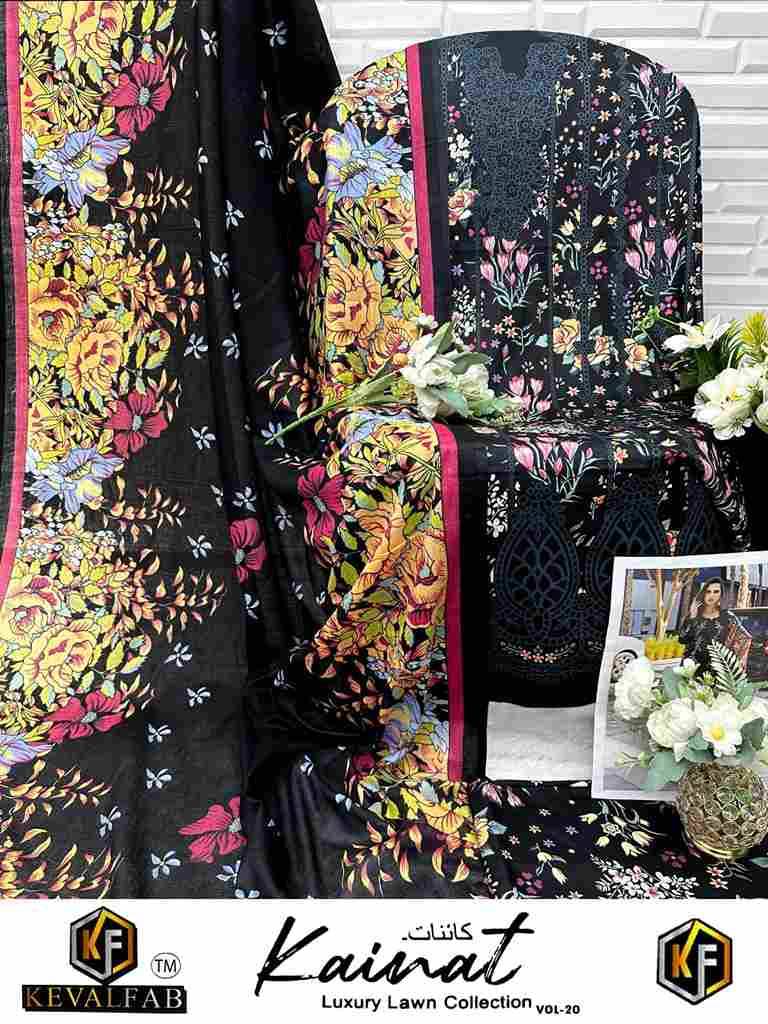 Kainat Vol-20 By Keval Fab 20001 To 20006 Series Beautiful Suits Colorful Stylish Fancy Casual Wear & Ethnic Wear Pure Lawn Cotton Dresses At Wholesale Price