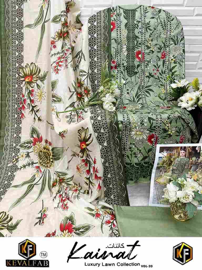 Kainat Vol-20 By Keval Fab 20001 To 20006 Series Beautiful Suits Colorful Stylish Fancy Casual Wear & Ethnic Wear Pure Lawn Cotton Dresses At Wholesale Price