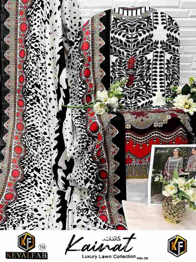 Kainat Vol-20 By Keval Fab 20001 To 20006 Series Beautiful Suits Colorful Stylish Fancy Casual Wear & Ethnic Wear Pure Lawn Cotton Dresses At Wholesale Price