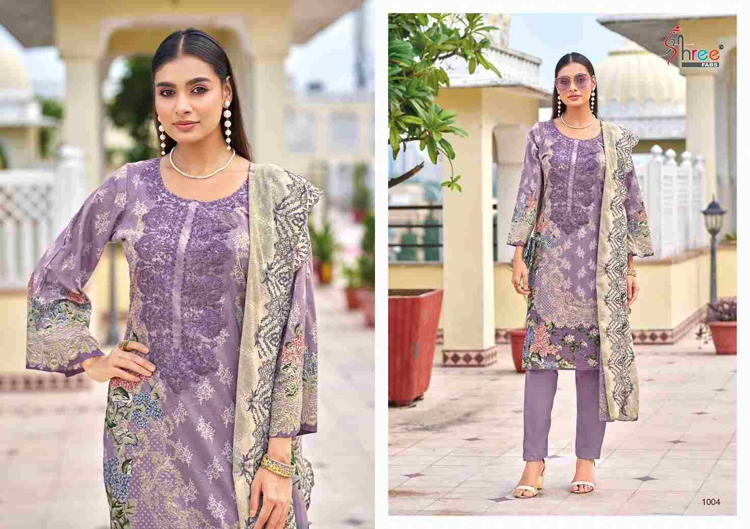 Needle Wonder Premium Lawn By Shree Fabs 1001 To 1007 Series Designer Pakistani Suits Beautiful Fancy Stylish Colorful Party Wear & Occasional Wear Pure Cotton With Embroidery Dresses At Wholesale Price