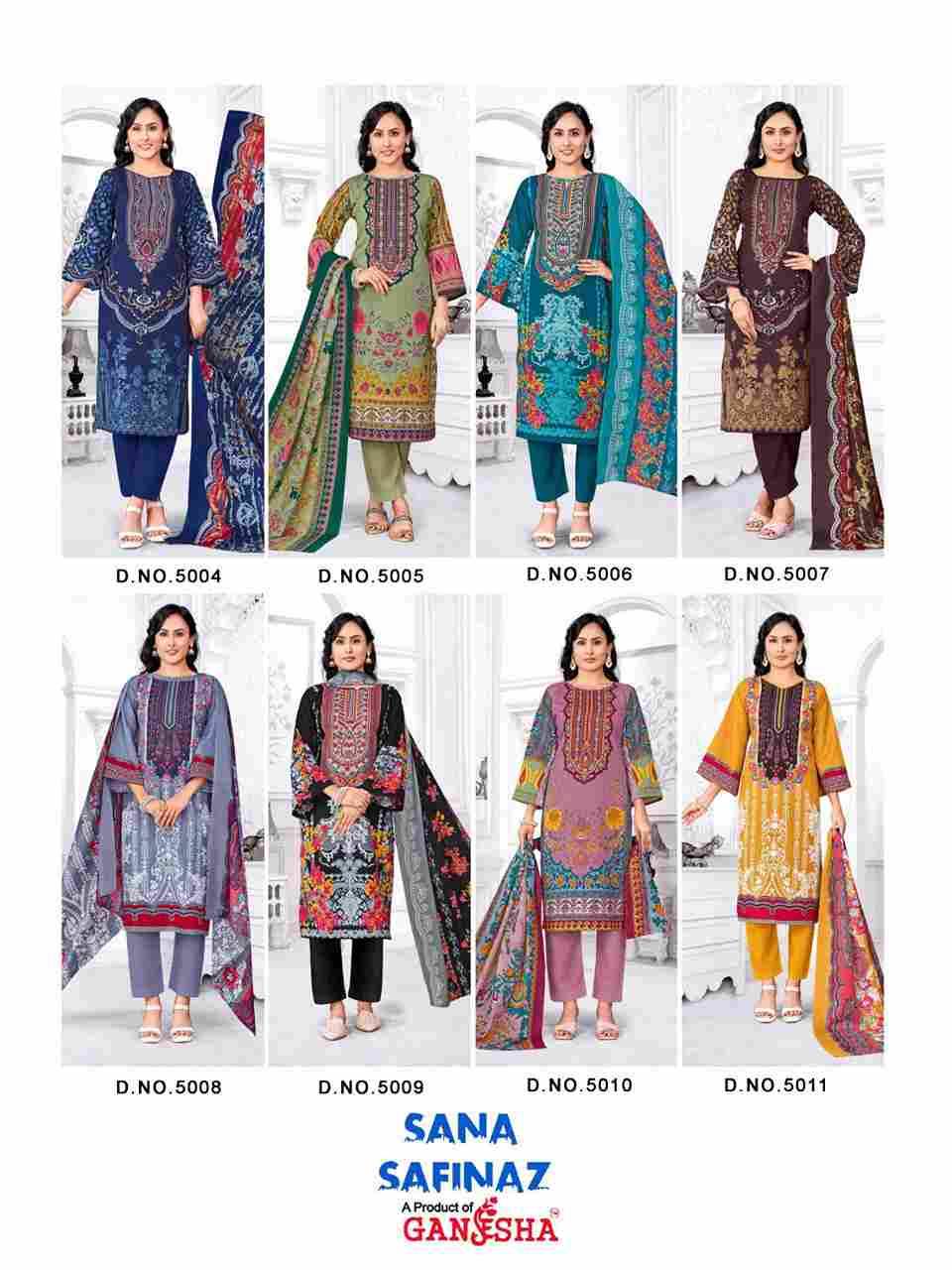 Sana Safinaz Vol-5 By Ganesha 5004 To 5011 Series Beautiful Festive Suits Stylish Fancy Colorful Party Wear & Occasional Wear Pure Cotton Dresses At Wholesale Price