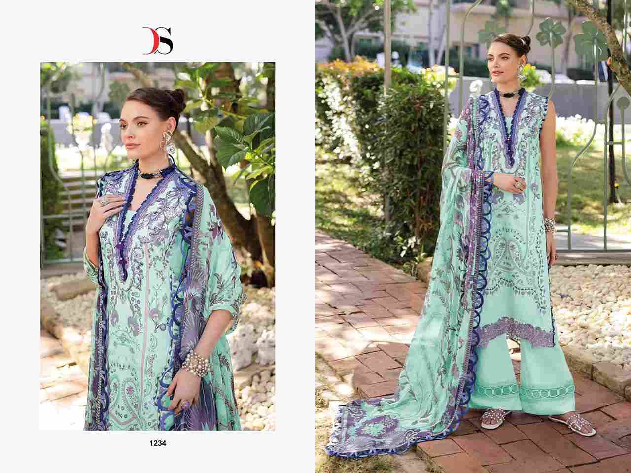 Jade Bliss Lawn-25 By Deepsy Suits 1231 To 1236 Series Designer Pakistani Suits Beautiful Stylish Fancy Colorful Party Wear & Occasional Wear Pure Cotton Dresses At Wholesale Price