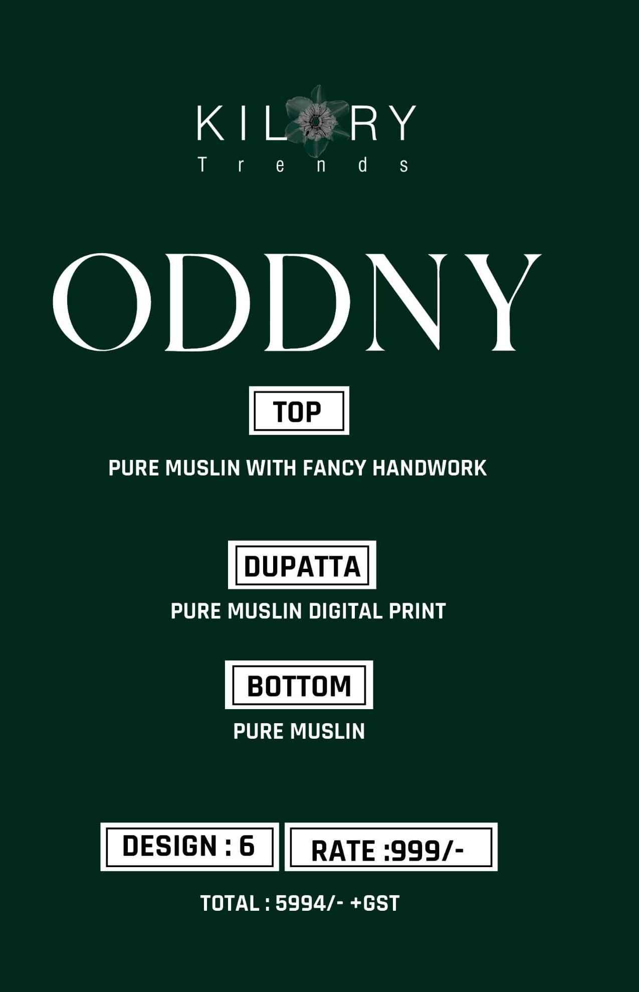 Oddny By Kilory 1681 To 1686 Series Beautiful Festive Suits Colorful Stylish Fancy Casual Wear & Ethnic Wear Pure Muslin Dresses At Wholesale Price
