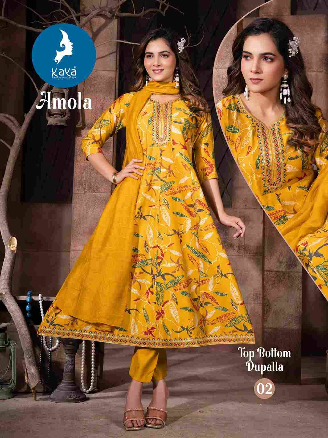 Amola By Kaya 01 To 06 Series Beautiful Stylish Festive Suits Fancy Colorful Casual Wear & Ethnic Wear & Ready To Wear Vartican Dresses At Wholesale Price