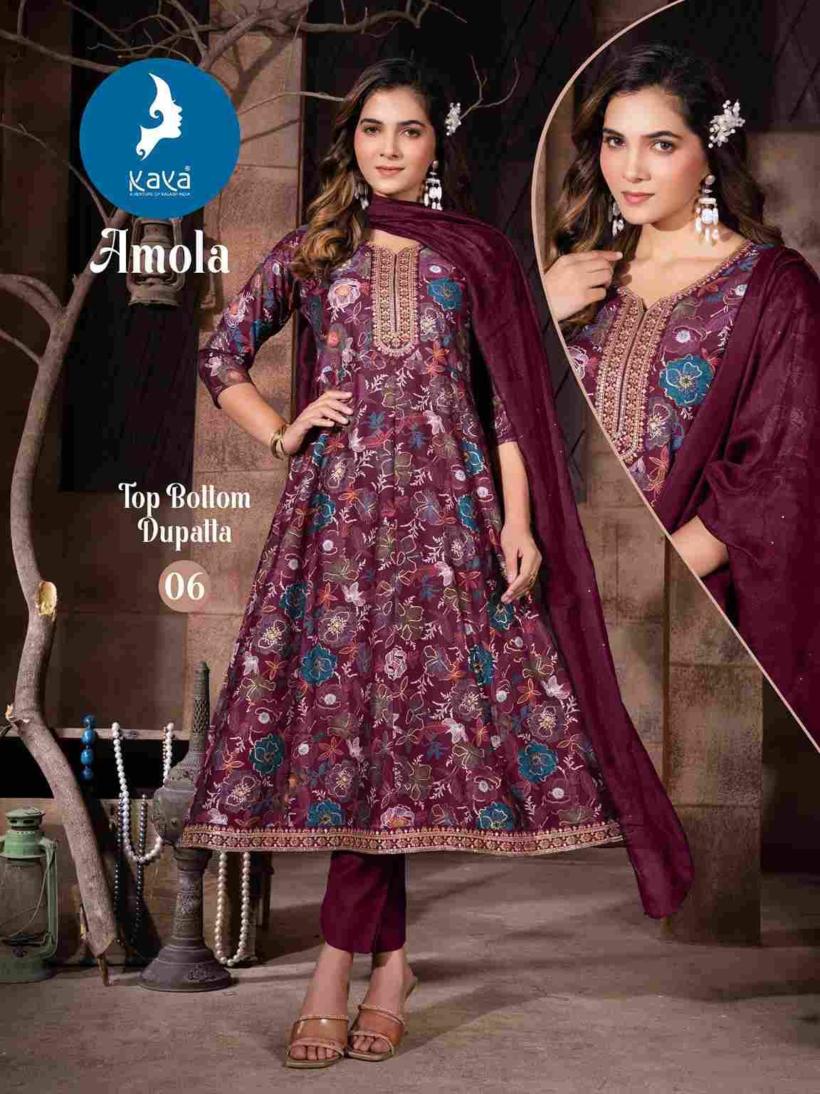 Amola By Kaya 01 To 06 Series Beautiful Stylish Festive Suits Fancy Colorful Casual Wear & Ethnic Wear & Ready To Wear Vartican Dresses At Wholesale Price