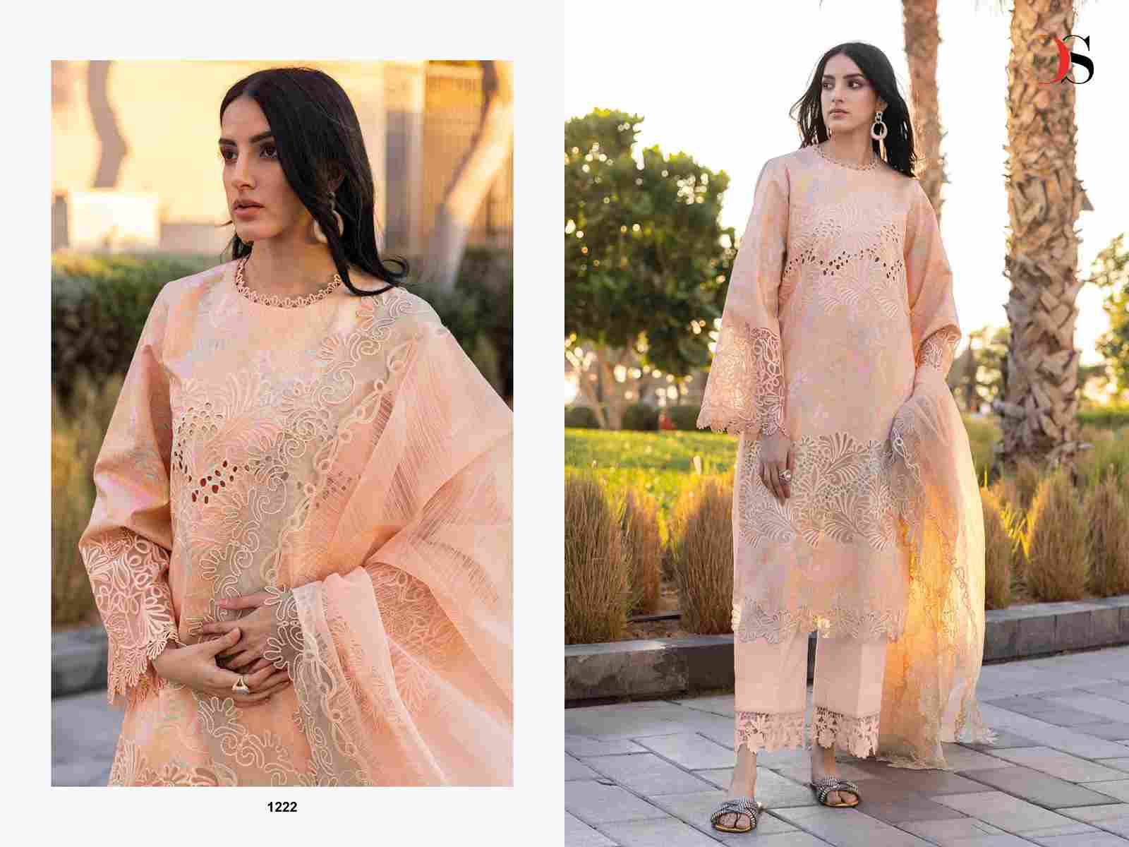 Rang Rasiya Lawn-25 Vol-3 By Deepsy Suits 1221 To 1225 Series Pakistani Stylish Beautiful Colourful Printed & Embroidered Party Wear & Occasional Wear Pure Cotton Dresses At Wholesale Price