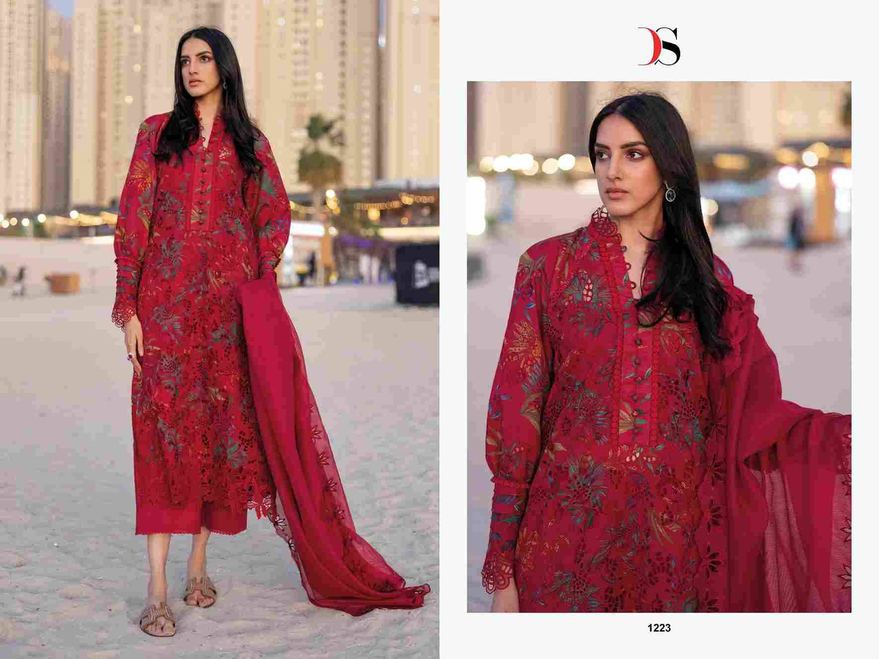 Rang Rasiya Lawn-25 Vol-3 By Deepsy Suits 1221 To 1225 Series Pakistani Stylish Beautiful Colourful Printed & Embroidered Party Wear & Occasional Wear Pure Cotton Dresses At Wholesale Price