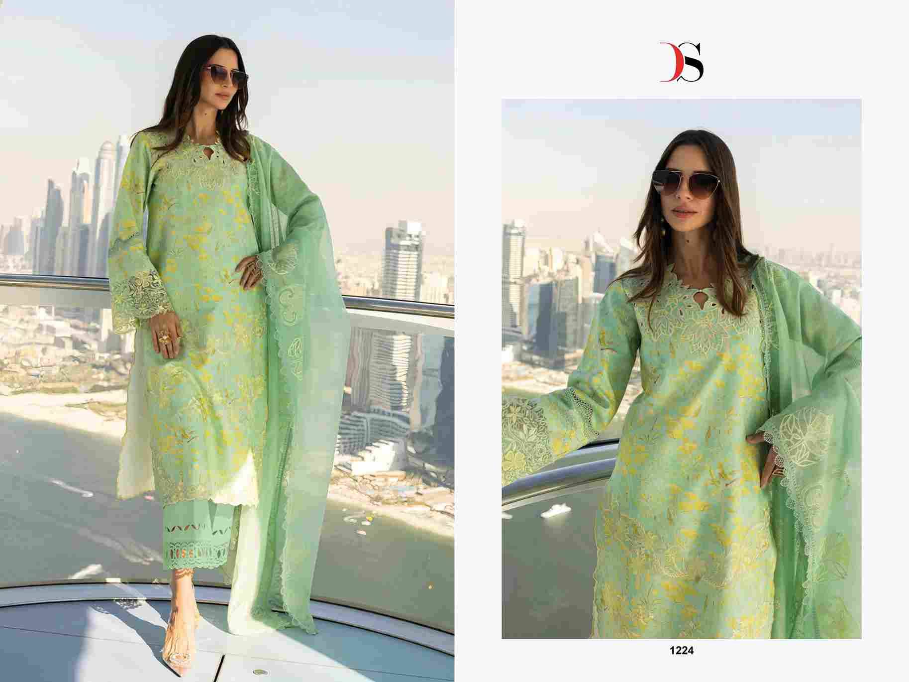 Rang Rasiya Lawn-25 Vol-3 By Deepsy Suits 1221 To 1225 Series Pakistani Stylish Beautiful Colourful Printed & Embroidered Party Wear & Occasional Wear Pure Cotton Dresses At Wholesale Price